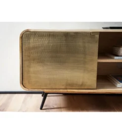Stolik pod TV CYNTIA 160 cm drewno mango*WOHNLING, GERMANY Discount