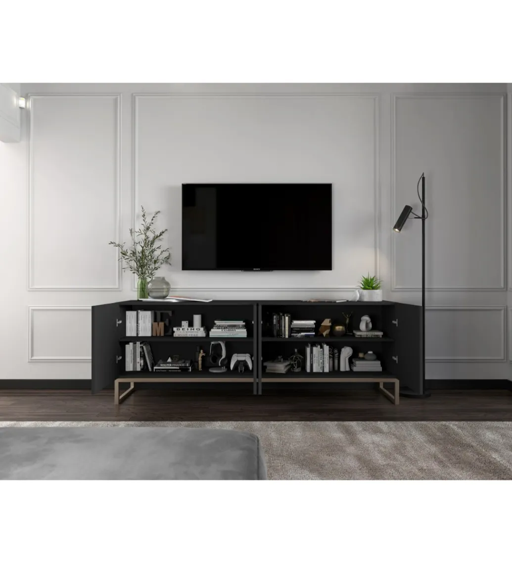 Stolik pod Tv ELPIS 150 cm czarny*Polski Design ML Best