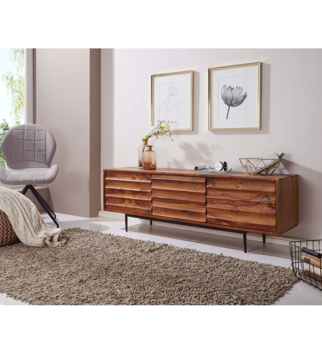 Stolik pod TV ESTELI 147 cm drewno sheesham*WOHNLING, GERMANY Clearance
