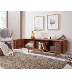 Stolik pod TV ESTELI 147 cm drewno sheesham*WOHNLING, GERMANY Clearance