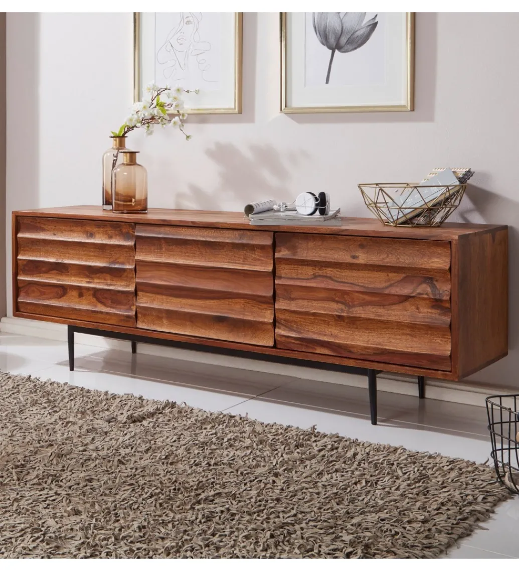 Stolik pod TV ESTELI 147 cm drewno sheesham*WOHNLING, GERMANY Clearance