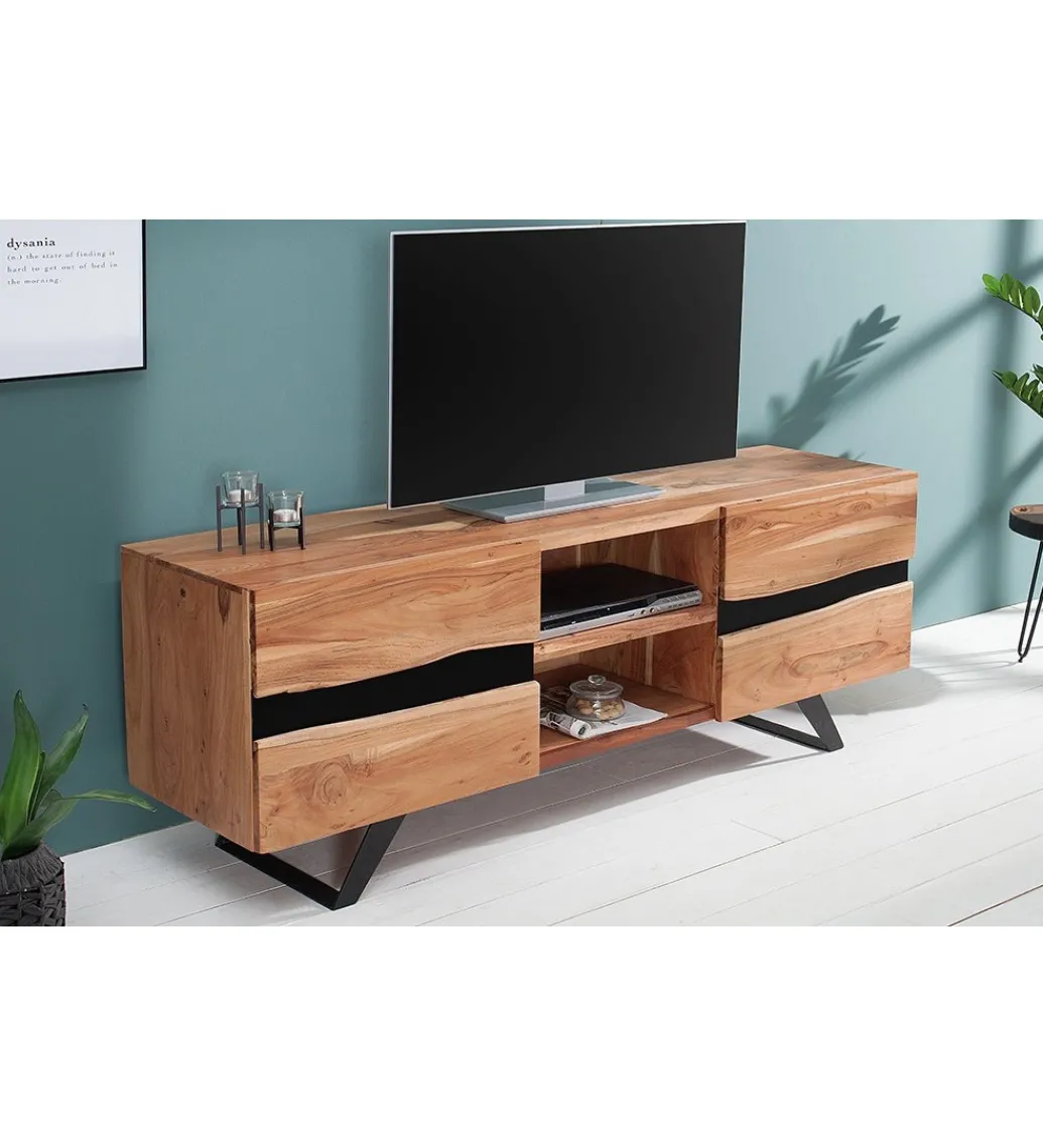 Stolik pod TV EUFRAT Amazonas 160 cm drewno akacja*Invicta Interior Discount