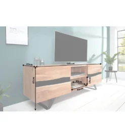 Stolik pod TV EUFRAT Amazonas 160 cm drewno akacja*Invicta Interior Discount