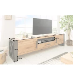 Stolik pod TV FACTORY Thor 200 cm drewno dąb dziki*Invicta Interior Sale