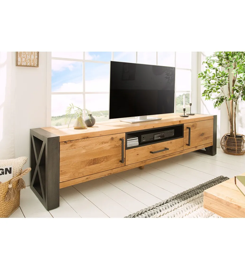 Stolik pod TV FACTORY Thor 200 cm drewno dąb dziki*Invicta Interior Sale