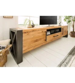 Stolik pod TV FACTORY Thor 200 cm drewno dąb dziki*Invicta Interior Sale