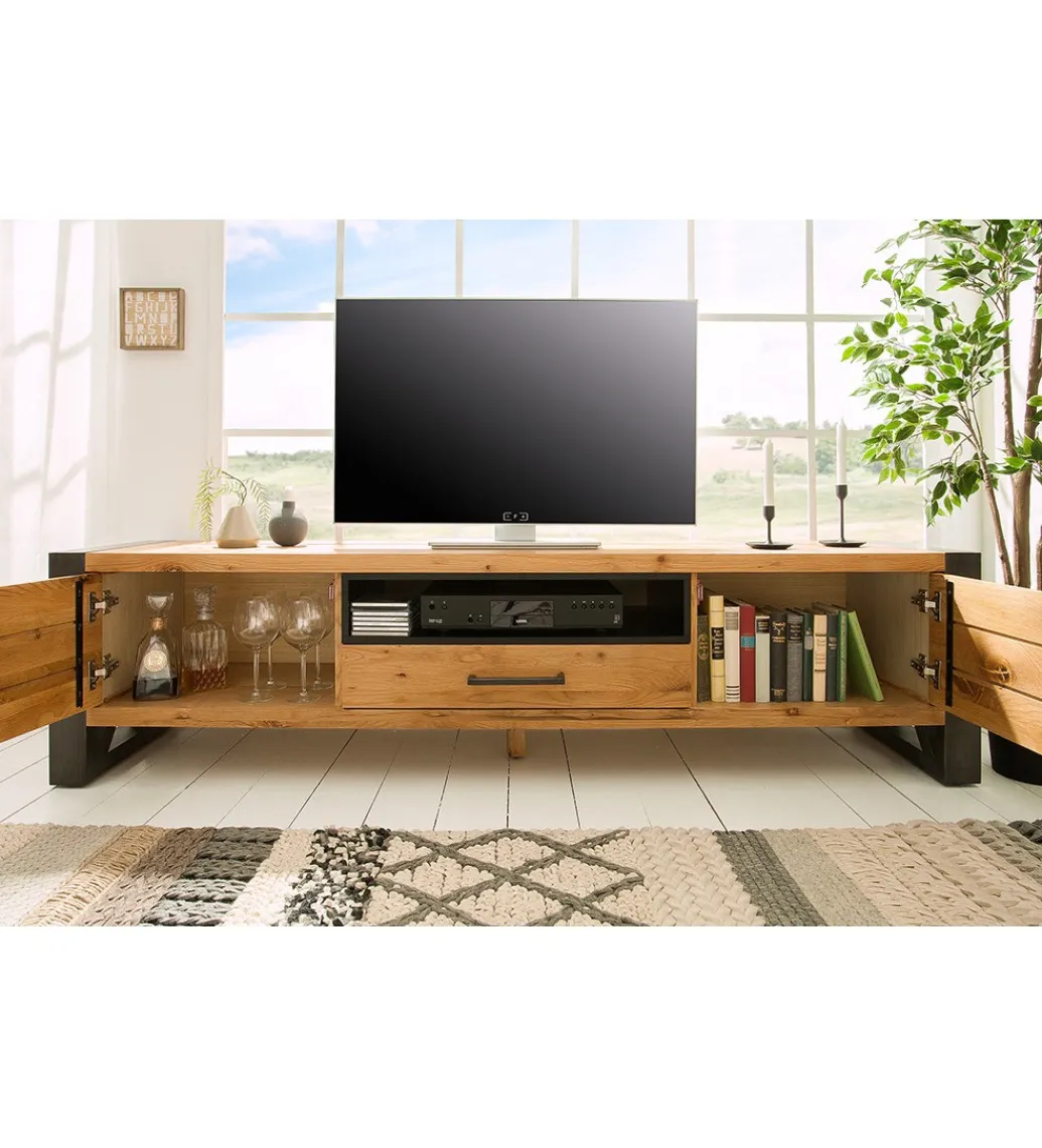 Stolik pod TV FACTORY Thor 200 cm drewno dąb dziki*Invicta Interior Sale