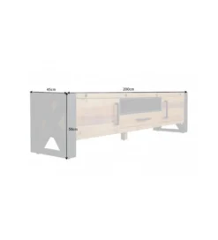 Stolik pod TV FACTORY Thor 200 cm drewno sosna*Invicta Interior Discount