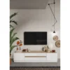 Stolik pod TV FANTASY 205 cm biały z dodatkiem koloru dąb Cadiz*MCA Linia Włoska Clearance
