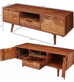 Stolik pod TV FEREZ 135 cm drewno sheesham*WOHNLING, GERMANY Clearance
