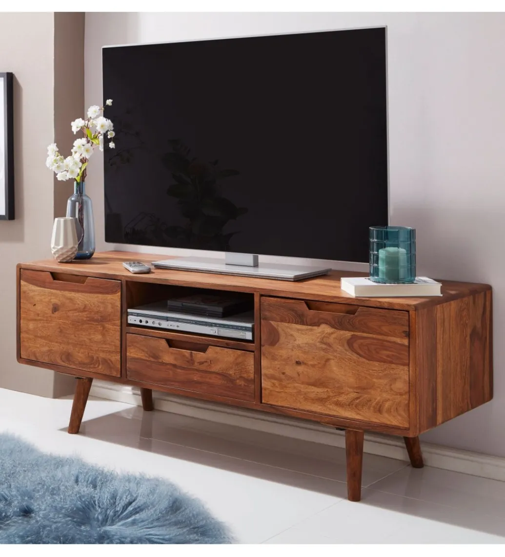 Stolik pod TV FEREZ 135 cm drewno sheesham*WOHNLING, GERMANY Clearance