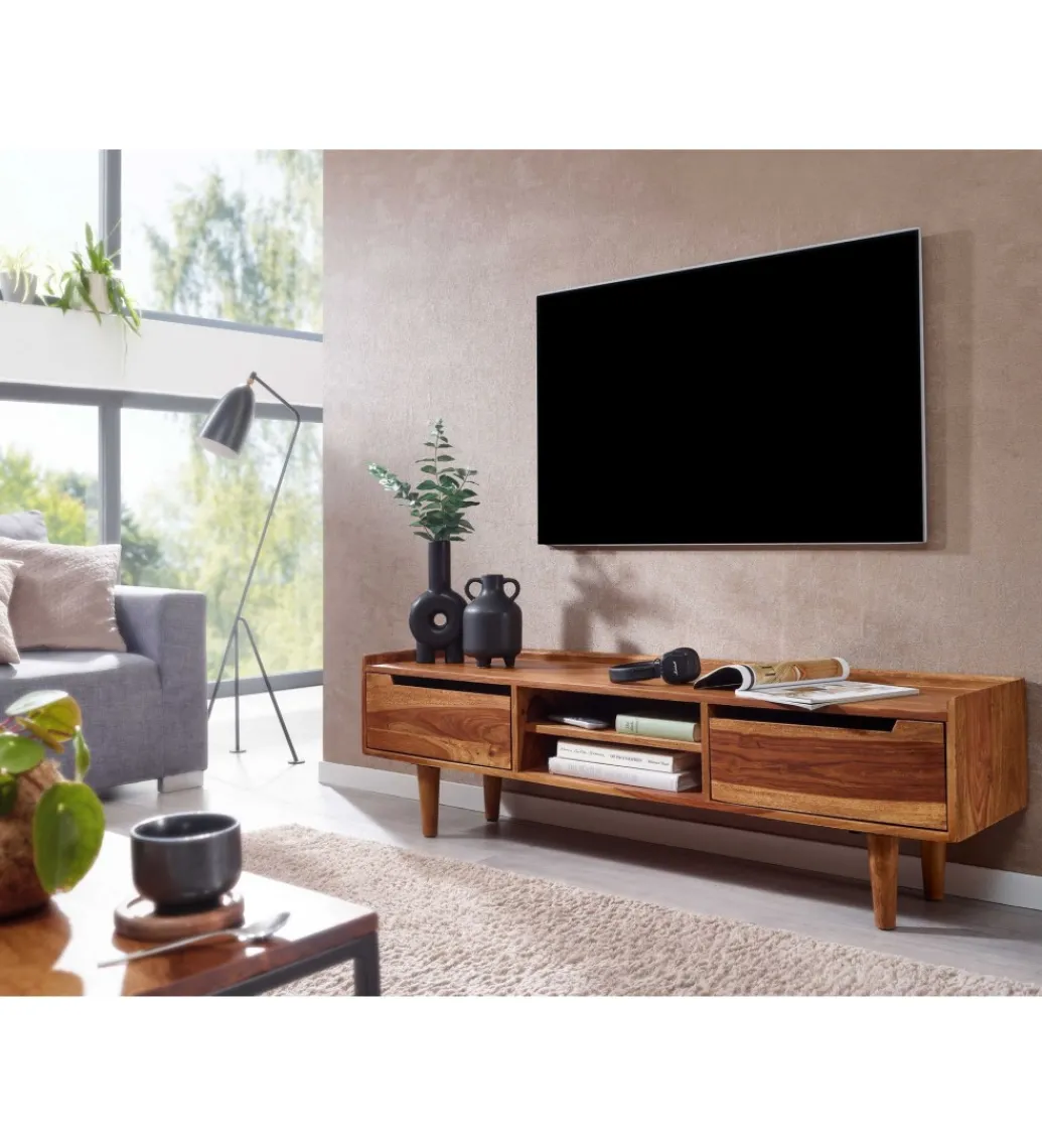 Stolik pod TV FORON 145 cm drewno sheesham*WOHNLING, GERMANY Sale