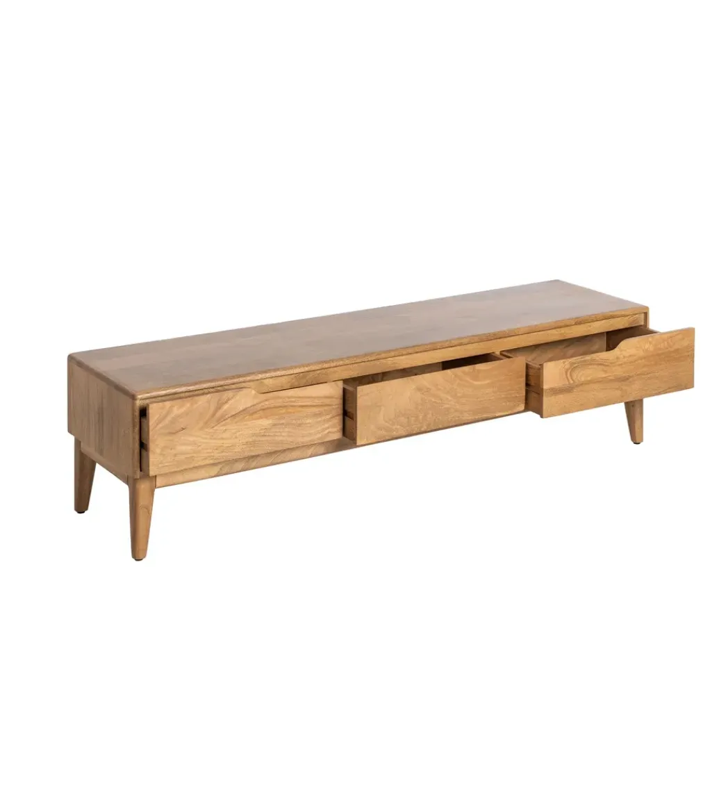 Stolik pod TV GALT 160 cm drewno mango naturalny niższy*Zona-Design New