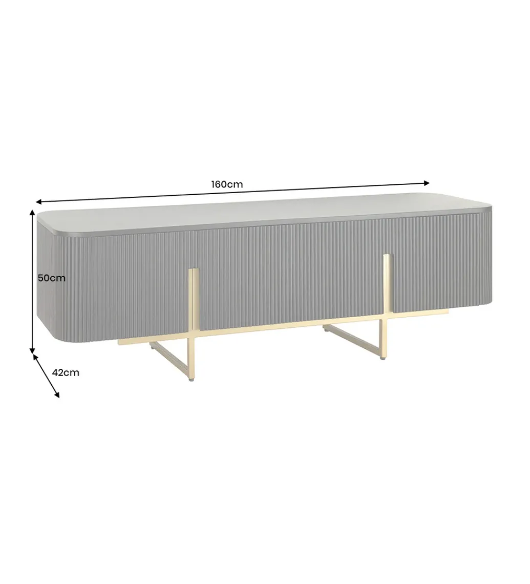 Stolik pod TV GATSBY 160 cm drewno mango czarna*Invicta Interior - przedsprzedaż Hot