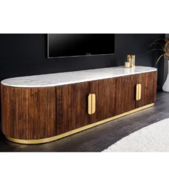 Stolik pod TV GATSBY 170 cm drewno mango brązowy*Invicta Interior Outlet