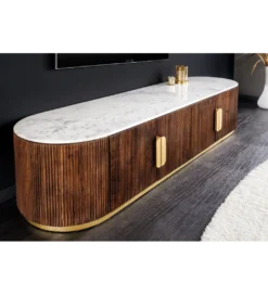 Stolik pod TV GATSBY 170 cm drewno mango brązowy*Invicta Interior Outlet