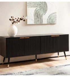 Stolik pod TV GLIMER 150 cm czarny*WOHNLING, GERMANY Clearance