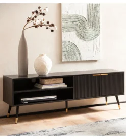 Stolik pod TV GLIMER II 150 cm czarny*WOHNLING, GERMANY