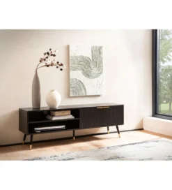 Stolik pod TV GLIMER II 150 cm czarny*WOHNLING, GERMANY