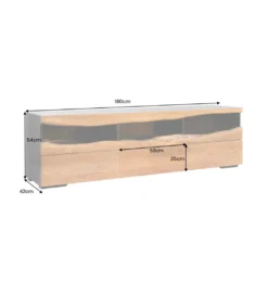 Stolik pod TV GRAND ACACIA 180 cm drewno akcja LED*Invicta Interior - przedsprzedaż Hot