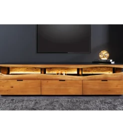 Stolik pod TV GRAND ACACIA 180 cm drewno akcja LED*Invicta Interior - przedsprzedaż Hot