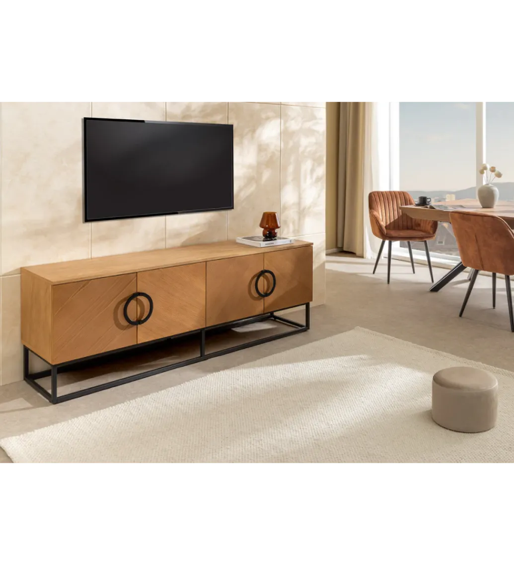 Stolik pod TV GRANDEZZA 180 cm kolor drewna dębu*Invicta Interior