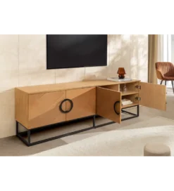 Stolik pod TV GRANDEZZA 180 cm kolor drewna dębu*Invicta Interior