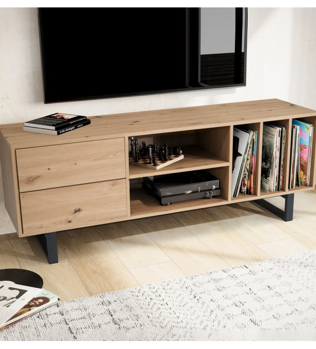 Stolik pod TV GRASSE 150 cm w optyce dębu*WOHNLING, GERMANY Discount