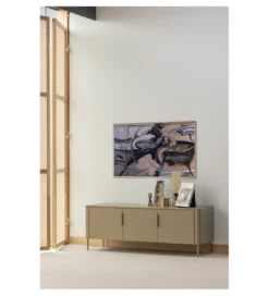 Stolik pod TV GUNNAR 154 cm drewno sosny szary*WOOOD Best