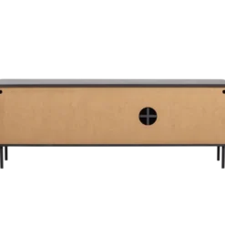 Stolik pod TV GUNNAR 154 cm drewno sosny czarny mat*WOOOD Outlet