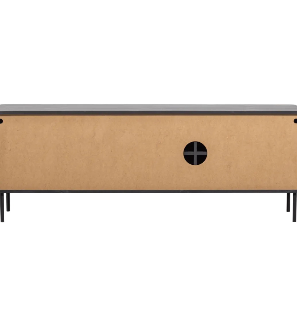 Stolik pod TV GUNNAR 154 cm drewno sosny czarny mat*WOOOD Outlet