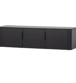 Stolik pod TV GUNNAR 154 cm drewno sosny czarny mat*WOOOD Outlet