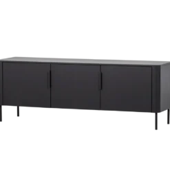 Stolik pod TV GUNNAR 154 cm drewno sosny czarny mat*WOOOD Outlet