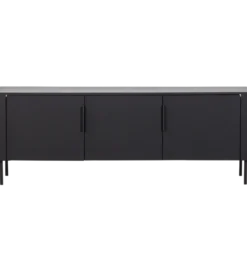 Stolik pod TV GUNNAR 154 cm drewno sosny czarny mat*WOOOD Outlet