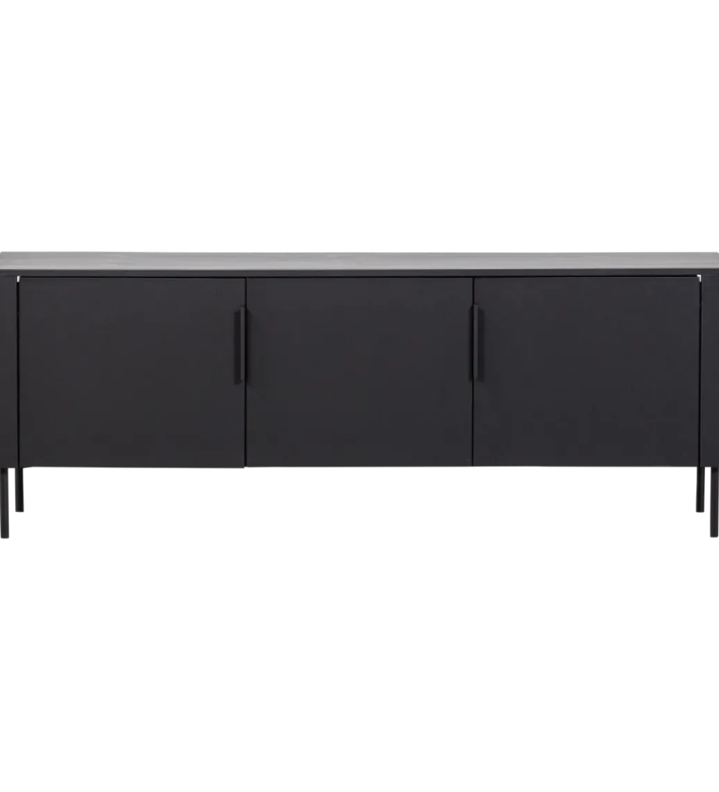 Stolik pod TV GUNNAR 154 cm drewno sosny czarny mat*WOOOD Outlet