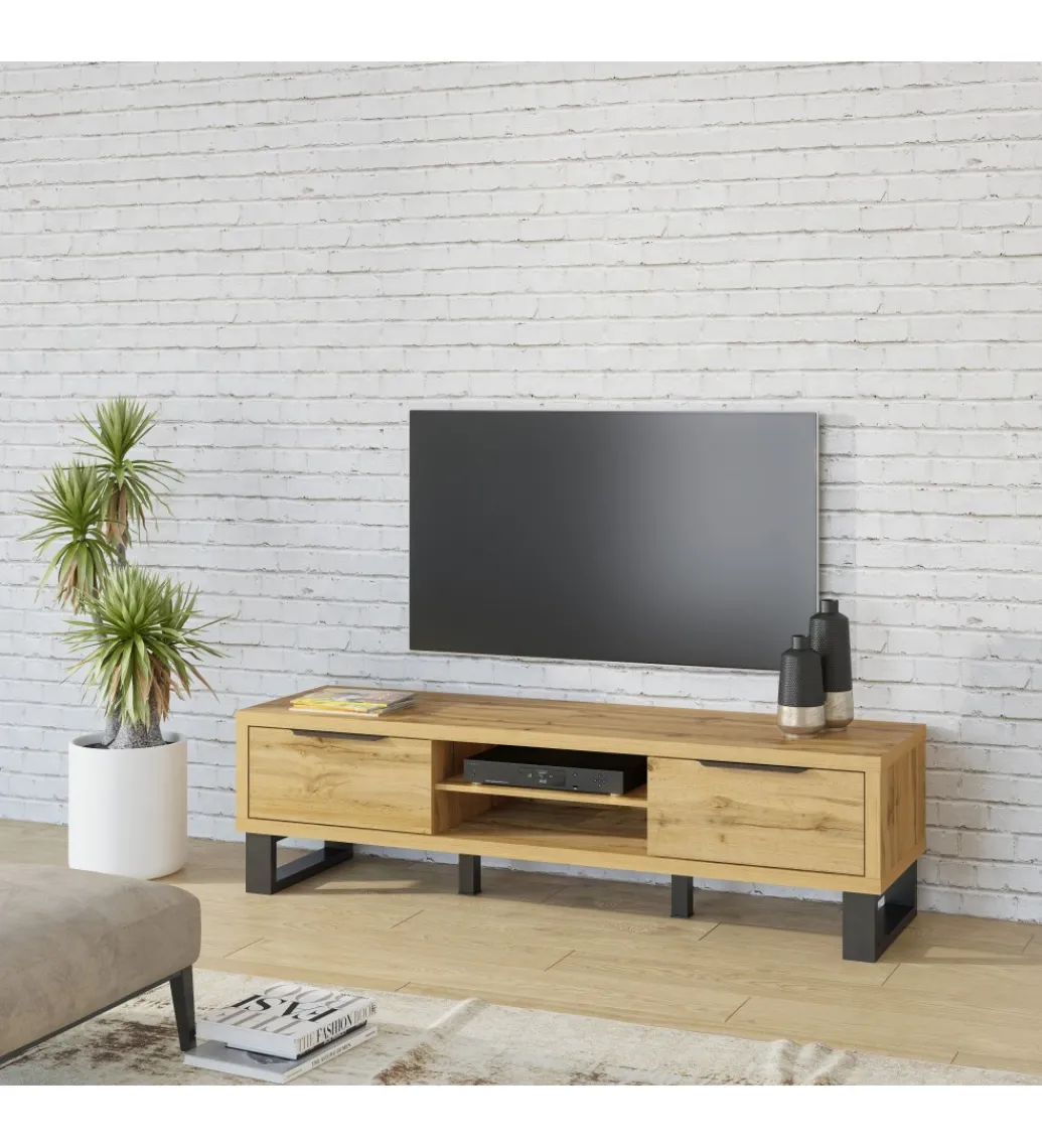 Stolik pod Tv Halle 180 cm w optyce dąb wotan*Helvetia Best