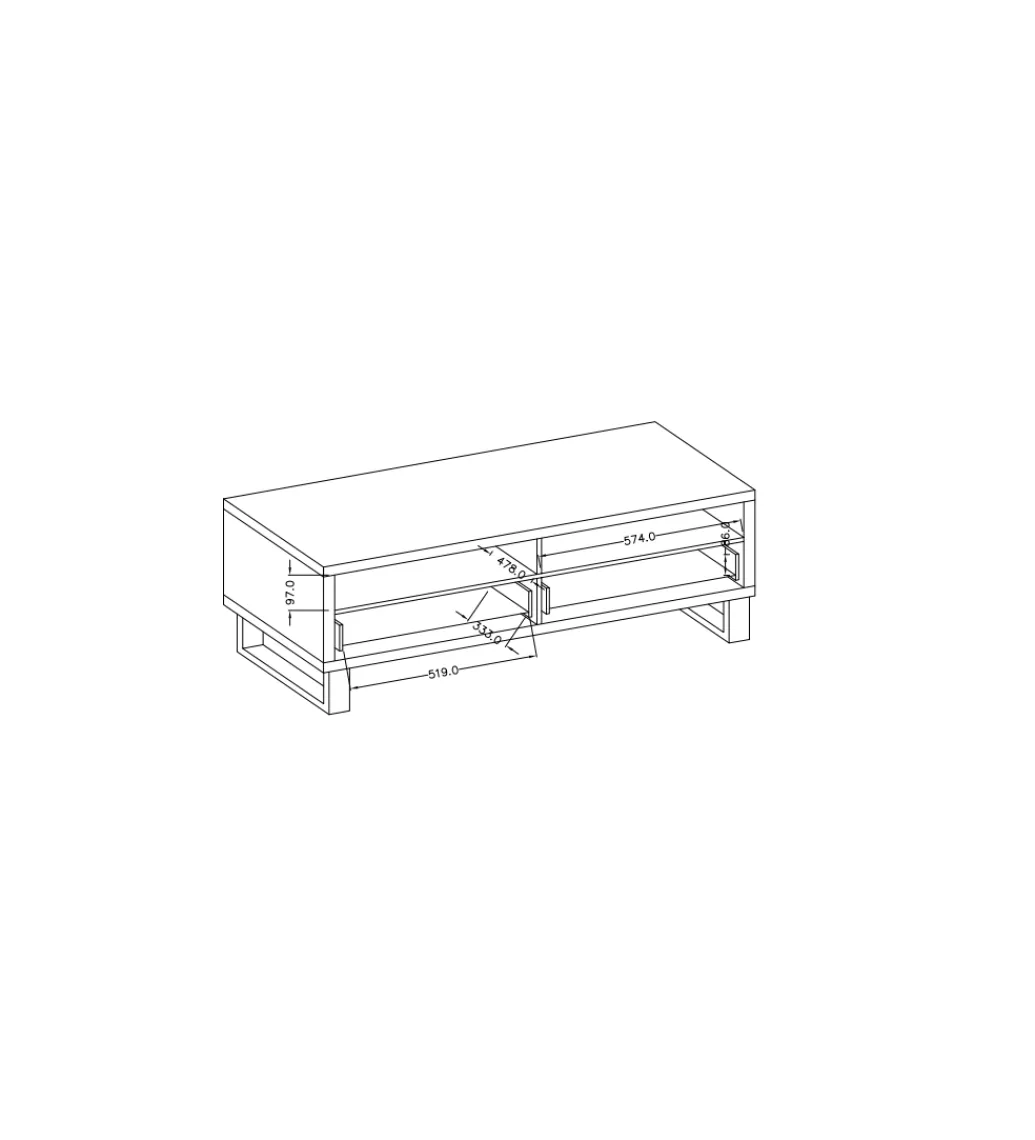 Stolik pod Tv Halle 124 cm w optyce dąb wotan*Helvetia Outlet