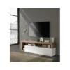 Stolik pod Tv HAMBURG 184 cm biała z dodatkiem dąb Mercure*MCA Linia Włoska Online