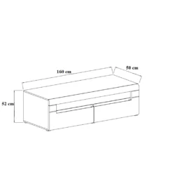 Stolik pod Tv HEKTOR WM 160 cm antracytowy*Helvetia Best