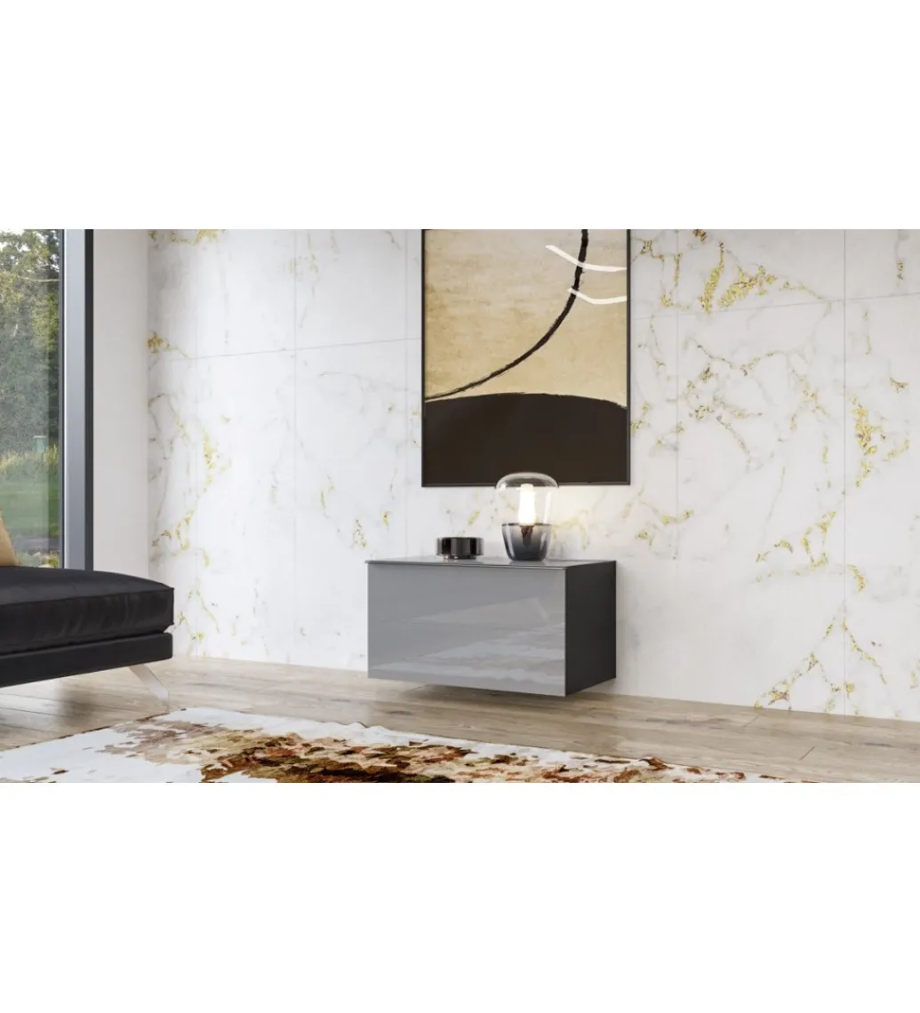 Stolik pod TV HELIO 80 cm czarno-szary*Helvetia New