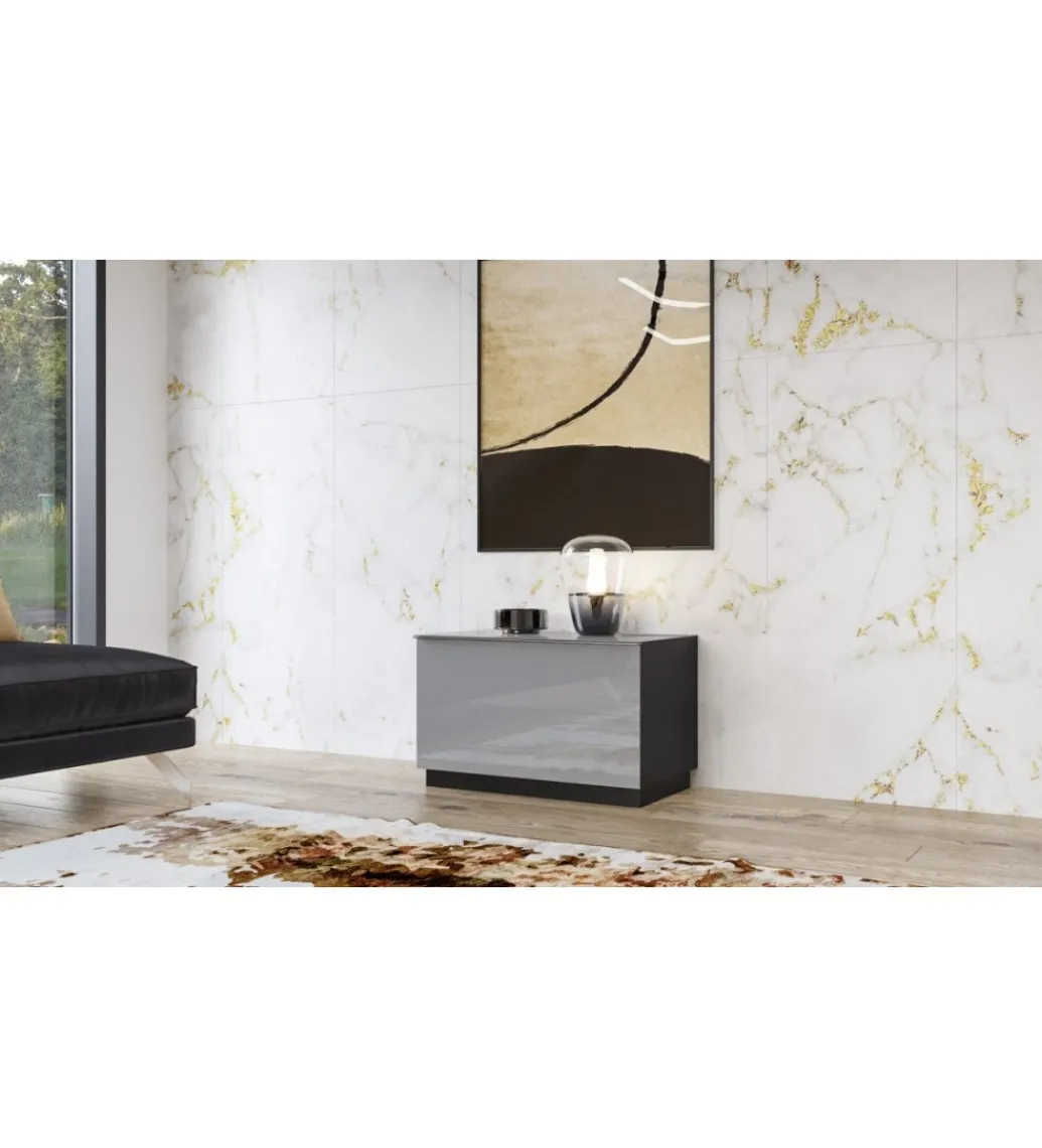 Stolik pod TV HELIO 80 cm czarno-szary*Helvetia New