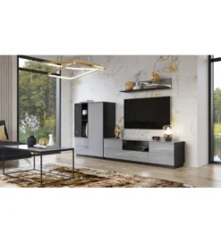 Stolik pod TV HELIO 180 cm szaro czarny*Helvetia Best