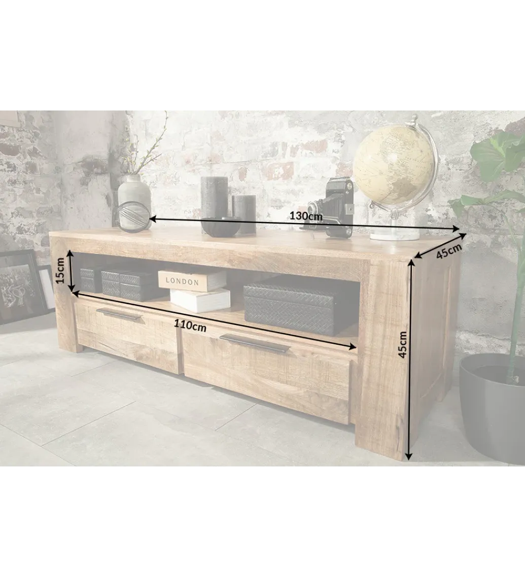 Stolik pod TV Iron Craft 130 cm drewno mango*Invicta Interior Clearance