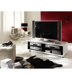Stolik pod TV JEFF II 120cm biało czarny*MCA New
