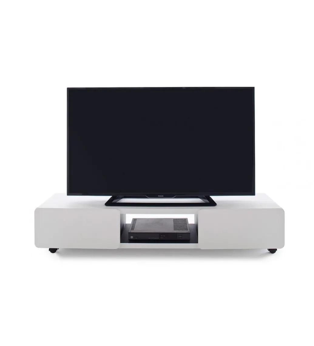 Stolik pod TV JEFF III 140 cm biało czarny*MCA