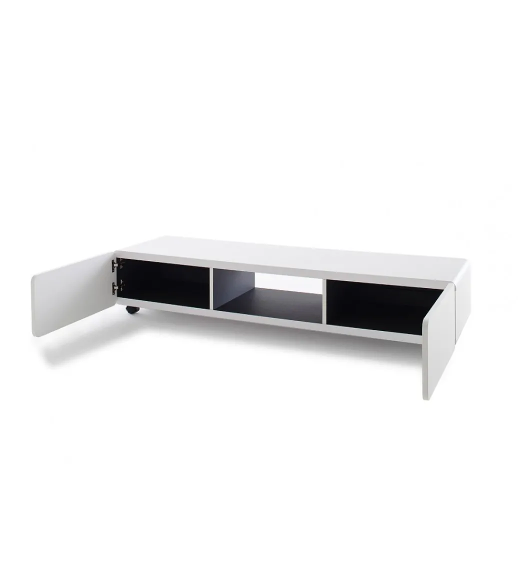 Stolik pod TV JEFF III 140 cm biało czarny*MCA