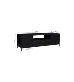 Stolik pod TV KALA 180 cm drewno mango czarna*LF-Design
