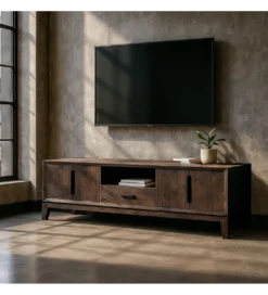 Stolik pod TV KILIAN 200 cm drewno mango brązowa*Zona-Design Discount