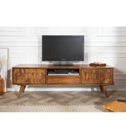 Stolik pod TV Komodo Mystic Living 140 cm drewno sheesham*Invicta Interior - przedsprzedaż Clearance