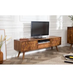 Stolik pod TV Komodo Mystic Living 140 cm drewno sheesham*Invicta Interior - przedsprzedaż Clearance